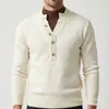 Suéter de cuello semi-alto de imitación de dos piezas para hombre, estilo americano de invierno, tejido de punto pullover resistente y moderno con diseño old money