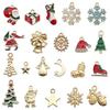 20 Estilos de Papai Noel Rosa e Branco Floco de Neve Caixa de Presente Boneco de Neve Pingentes de Liga Esmaltada Charms DIY Acessórios para Pulseira