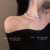 Collar de cadena de clavícula de perlas de estilo pequeño, de alta gama, ligero, elegante y sencillo, joyería de tendencia