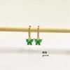 Pendientes retro de estilo coreano para mujer, de cobre, microincrustados con circonita de colores, diseño de insecto y mariposa, color dorado, electrochapado de conservación de color, pendientes elegantes