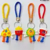 Llavero de Oso de Cristal de Dibujos Animados con Lazo de Cuerda Tejida, Colgante de Peluche de Oso, Regalo de Máquina de Garra de Centro Comercial, Regalo Pequeño con Código QR