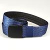 Cinturón de dinero oculto con diseño de malla W016 para hombre, con hebilla de placa de aleación, de nailon jacquard, cinturón táctico de moda para exteriores