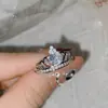 Anillo Versa para mujer con corona de corazón bañado en oro de 18 quilates, moda europea y americana, joyería al por mayor, apertura ajustable