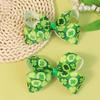 Nuevo Tejido Verde Fresco para Festival Irlandés Pasador de Pelo Hecho a Mano con Lazo Costilla con Flor de Burbuja Accesorios para el Cabello