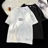Camiseta de manga corta de verano estilo americano con cremallera metálica fina para mujer, diseño de cuello redondo, tendencia nicho Yumi Shuai Gao, camiseta deportiva urbana