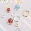 Nuevos accesorios DIY de plata s925, cuentas protectoras de anillo hexagonales, cuentas de borde de anillo huecas, se pueden colocar en medio de las cuentas espaciadoras
