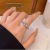 Anillo de cuerda con estampado de perlas de agua dulce de estilo coreano para mujer, anillo de dedo ligero de lujo a la moda para otoño e invierno, anillo sencillo y combinable de alta calidad.