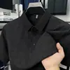 Camiseta de Manga Corta de Verano para Hombre Camisa Polo con Cuello Lapel Delgada de Moda Estampada Casual Ropa de Papá Tendencia Top de Nylon