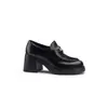 Mocasines de Cuero Genuino de Vaca para Mujer 2026 Nuevos Zapatos de Plataforma de Tacón Grueso de Una Sola Pieza Moneda de Oro Británicos Slip-on Zapatos Pequeños de Cuero