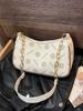 Bolsa de Meia-Lua Fashion Estilo Western Casual com Corrente de Mão Feminina 2024 Nova Simples de Ombro Bolsa Transversal Retrô