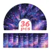 Novo Conjunto de 36 Cartões com Frases Inspiradoras do Céu Estrelado para Decoração de Mesa e Parede, Materiais para Diário, Cartões com Frases Motivacionais