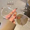 Gafas de miopía poligonales multicolor para mujer, estilo ins, alto valor estético, montura grande, hace que la cara se vea más pequeña, lentes transparentes
