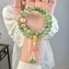 Pulsera de Semillas de Bodhi Azul Marino y Verde para Estudiantes, Joyería Versátil Estilo Chino, Cuentas de Oración de Semillas de Bodhi para Mujeres, de Mano