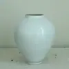 Jarrón Redondo Blanco Adornos de Alta Calidad Adornos de Flores para Sala de Estar Cerámica Cruda Retro Tarro de Luna Decoración Zen para Casa de Huéspedes