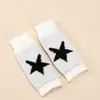 Guantes de media mano de estrella de cinco puntas para hombres y mujeres, guantes de punto cálidos de otoño e invierno, guantes cálidos de moda de media mano, mangas falsas versátiles