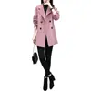 Moda Joker Pequeño Abrigo de Lana para Mujer 2024 Otoño e Invierno Nuevo talla grande Holgado Adelgazante Abrigo de Longitud Media