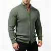 Nuevo cárdigan casual para hombre con cuello mao, nuevo cárdigan de moda, tejido de talla grande, ropa exterior para hombre, 2026