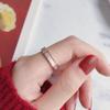 Versão coreana anel de aço titânio simples com micro incrustação de pedra branca personalidade dedo indicador anel de falange não desbota pequeno atacado de joias