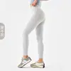 Calça de Yoga LULU Sem Marcas Feminina Cintura Alta Emagrecimento Quadril Linha T Nua Alta Elasticidade Apertada Corrida Fitness