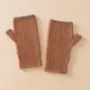 Luvas de Cashmere 100% Puro Novas para Tela de Toque Tricotadas Quentes para Pulso Luvas Sem Dedos Meio Dedo Luvas de Lã para Mulheres
