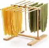 Máquina de Fideos de Bambú para el Hogar Secador de Fideos Accesorios para Prensa de Fideos Estante Plegable para Secar Fideos Almacenamiento Estante de Fideos de Madera Maciza