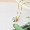 Set Mayorista de Joyería de Plata Nafoge con Ópalo Colgante de Plata de Ley 925 con Cadena de Plata Elegante de Moda Cadena de Plata de Ley