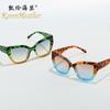Novos óculos de sol da moda com armação de olho de gato, combinando com a cor 5649, óculos de sol femininos Street Shot, personalizados e modernos