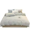 Conjunto de Quatro Peças de Leite Fleece Esculpido Espesso de Inverno Capa de Edredom Quente de Fleece de Coral Conjunto de Três Peças de Flanela Roupa de Cama