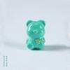 Pequeños accesorios de oso de flores tallados en turquesa y magnesita, creativos y hechos a mano, con agujero para oso de bolsillo, joyería al por mayor