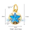 Accesorios de joyería diy cobre puro incrustación de cristal corazón de melocotón lazo estrella de cinco puntas bola de diamante colgante de sujetador