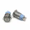 Para interruptor de botão metálico de 12mm 5 pinos anel de alimentação padrão auto-travante/reset com luz botão de partida de alimentação