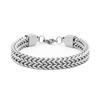 Longrui Pulsera de Moda Hip-Hop Europea y Americana de Doble Fila de Malla Delantera y Trasera de Acero Inoxidable Más Vendida Transfronteriza Venta al por Mayor de Joyería de Pulseras de Moda
