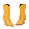 Botas de Cano Médio com Salto Alto Chunky e Bico Fino, Estilo Novo Outono/Inverno 2026, Desejo, Moda para Comércio Exterior, Tamanhos Grandes, Atacado