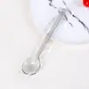 Cuchara Desechable de Té Antiguo Leche Té Gelatina de Hierba Quemada Mango Largo Comercial Postre Plástico Redonda Esmerilada Engrosada