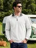 Sudadera casual con cuello alto de jacquard texturizado para hombre, estilo americano de comercio exterior, para primavera y otoño, con bolsillo con cremallera