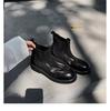 Versión de Piel de Vaca~ Botas Plisadas de Piel de Caballo Lavada 2026 con Tacones Gruesos y Suelas Gruesas, Botas de Tubo Elástico, Botines Chelsea para Mujer, Otoño e Invierno