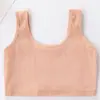 Ropa interior para el periodo de desarrollo de niñas, algodón puro, chaleco de estudiante, acanalado, doble capa, transpirable, tubo para pubertad, sujetador para niñas y niños