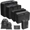 Set de Bolsas de Almacenamiento para Viaje, Set de 11 Piezas para Viajes de Negocios, Bolsas de Almacenamiento con Cordón para Ropa, Bolsas de Almacenamiento Plegables de Malla para Maquillaje y Artículos de Tocador