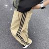 Calças Cargo Masculinas de Moda Estilo Americano de Secagem Rápida, Corte Solto Fino, Três Listras, Nova Marca Gratuita Moderna Versátil Estilo Harajuku Preguiçoso