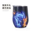 Taza de vino tinto de acero inoxidable 304 de 12 oz con forma de huevo de mármol, termo de acero inoxidable al vacío, taza de cáscara de huevo