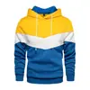 Moletom com Capuz Casual Esportivo de Rua Hip-hop Transfronteiriço Cor Blocada Bolso Lateral Fenda Amplo para Jovens