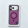 Capa Magnética Colorida Contrastante Amiga da Pele Adequada para iPhone 17 Pro Max, Capa de Telefone Magnética para Apple 16, Acrílico à Prova de Choque Amigo da Pele