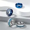 Anillos de Acero de Titanio Europeos y Americanos Incrustados con Diamantes de Amazon, Anillos de Moda Sencillos para Pareja, Joyería, Accesorios de Acero Inoxidable Más Vendidos