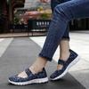 Cross-border plus size respirável tecido elástico banda mão-tecido sapatos femininos de camada única plus size sapatos casuais mãe sapatos femininos moda