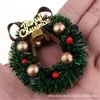 Decoración Navideña Círculo de Hierba sin Poste Suministros de Decoración Campanas Frutas Lazos Accesorios de Decoración para Árbol de Navidad