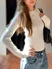 Top básico de capa inferior suave y elástico de algodón de bambú tipo mousse para mujer, diseño simple y básico, corte ajustado, cuello redondo, colección de otoño 2026, estilo transfronterizo