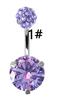 Colgante de corazón de diablo morado claro transfronterizo con circonita de diamante, anillo para el ombligo estilo Chanel, joya de traje para piercing en la uña del ombligo