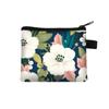 Monedero floral para mujer, tarjetero portátil, monedero, llavero, tarjetero, pequeño cuadrado