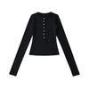 Estilo Nuevo Otoño e Invierno 2025 Camiseta de Manga Larga Versátil para Mujer, Camiseta Interior Estilizadora de Cintura Corta, Look Adelgazante, Estilo Ligeramente Maduro