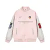 Traje de Béisbol con Puntadas Bordadas de Letras de Color Contrastante Moda Retro Americana para Parejas Marca de Moda Chaqueta Abrigo Hip Hop para Hombres y Mujeres Moda